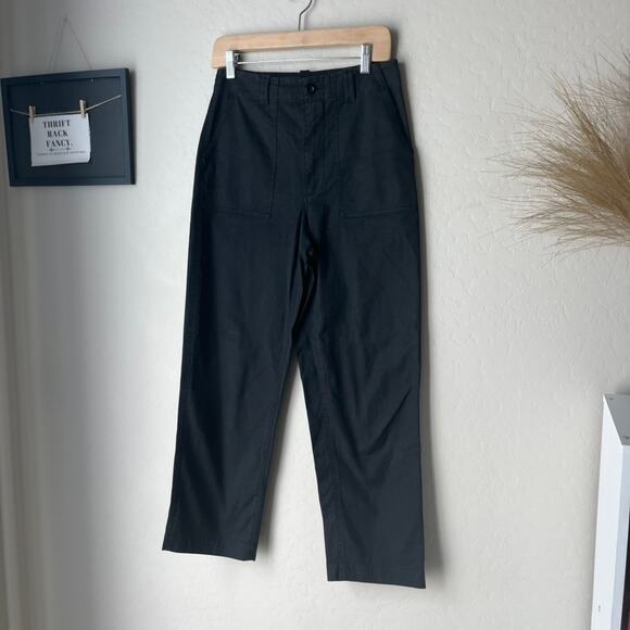 Jenni Kayne Pants Ranger Black Straight Leg High Rise Utility Pants Size 4 - Picture 3 of 9